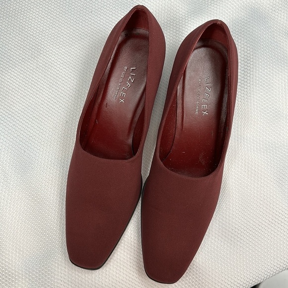 ~3 for $20~ Lizflex maroon pumps chunky heel - Picture 4 of 7